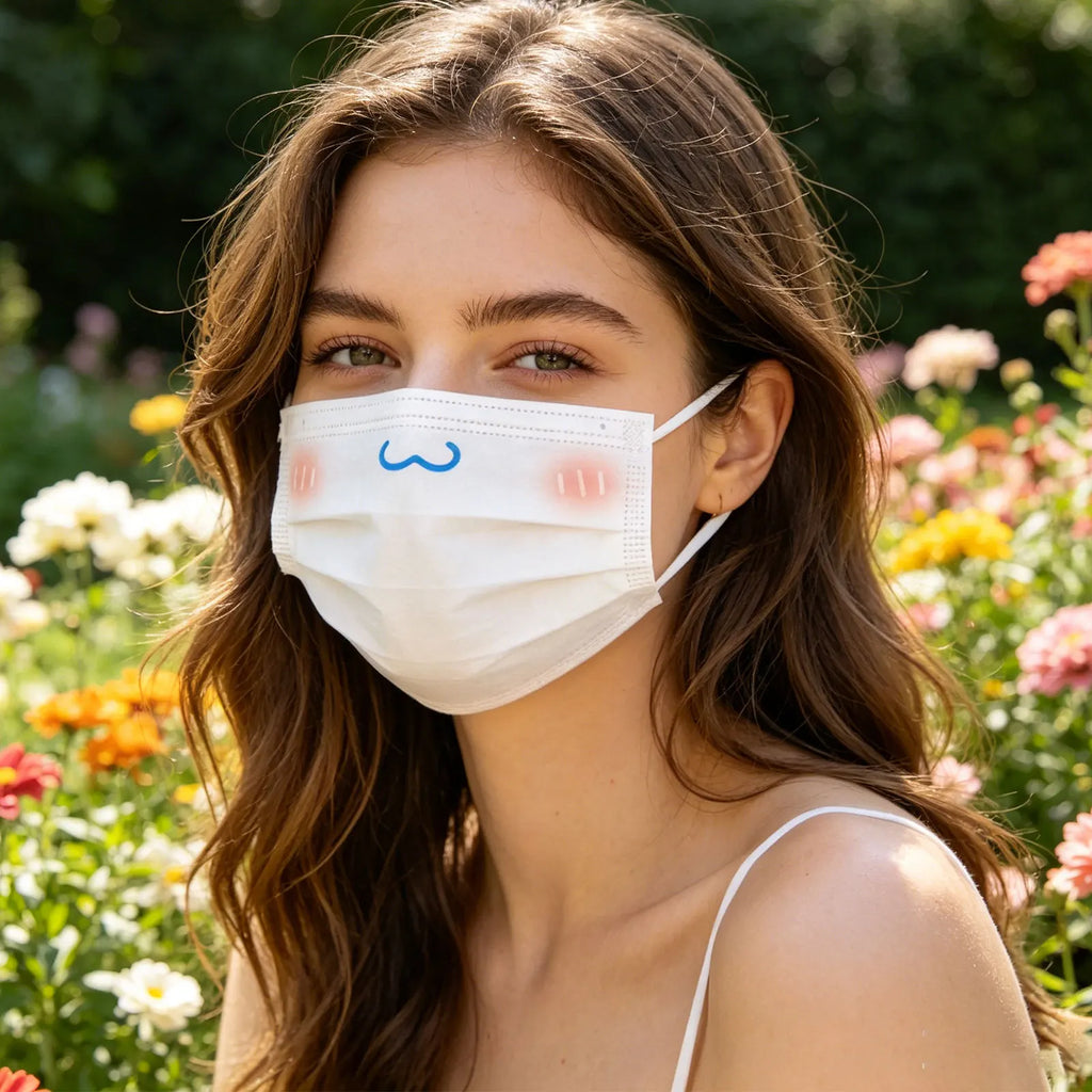 Cute Cartoon Disposable Face Masks – 3-Layer Breathable 10 Pack Disposable Face Mask Qme