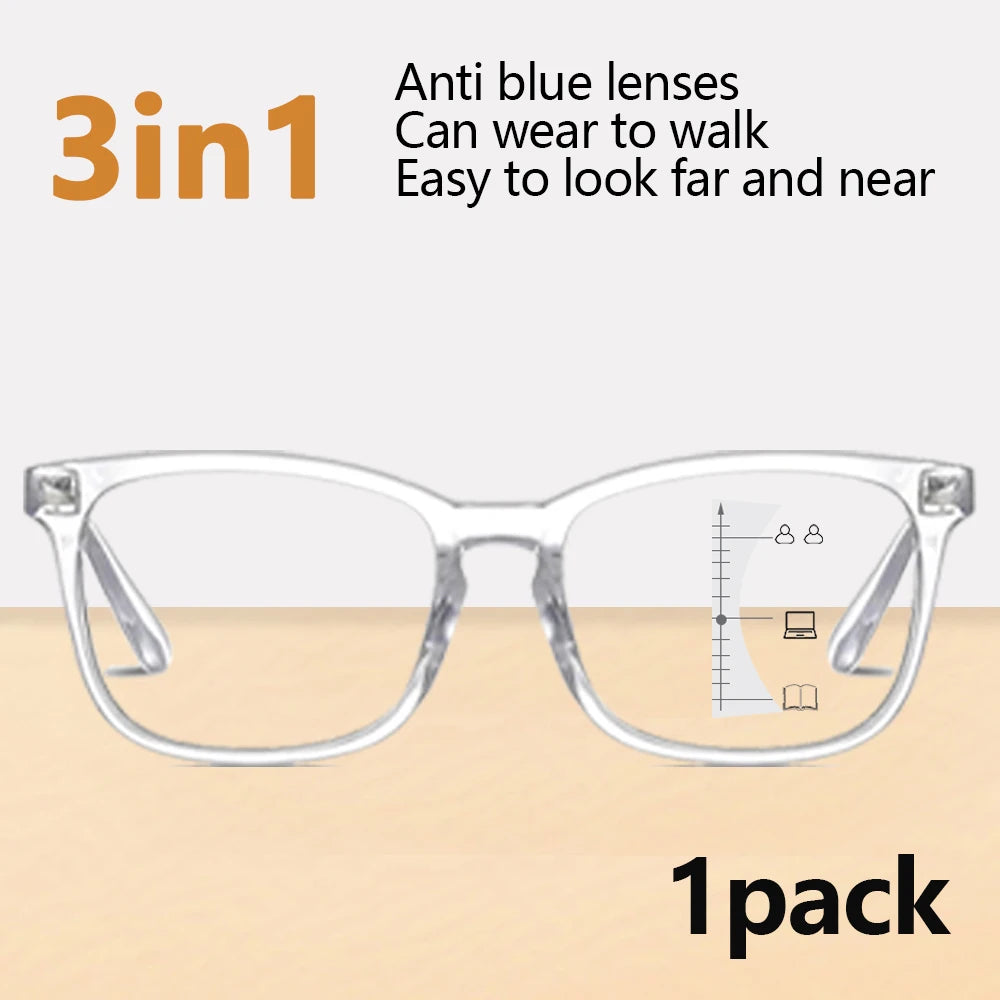 VOPHA Progressive Multifocal Glasses – Blue Light Blocking +1–+3 Progressive Reading Glasses Qst
