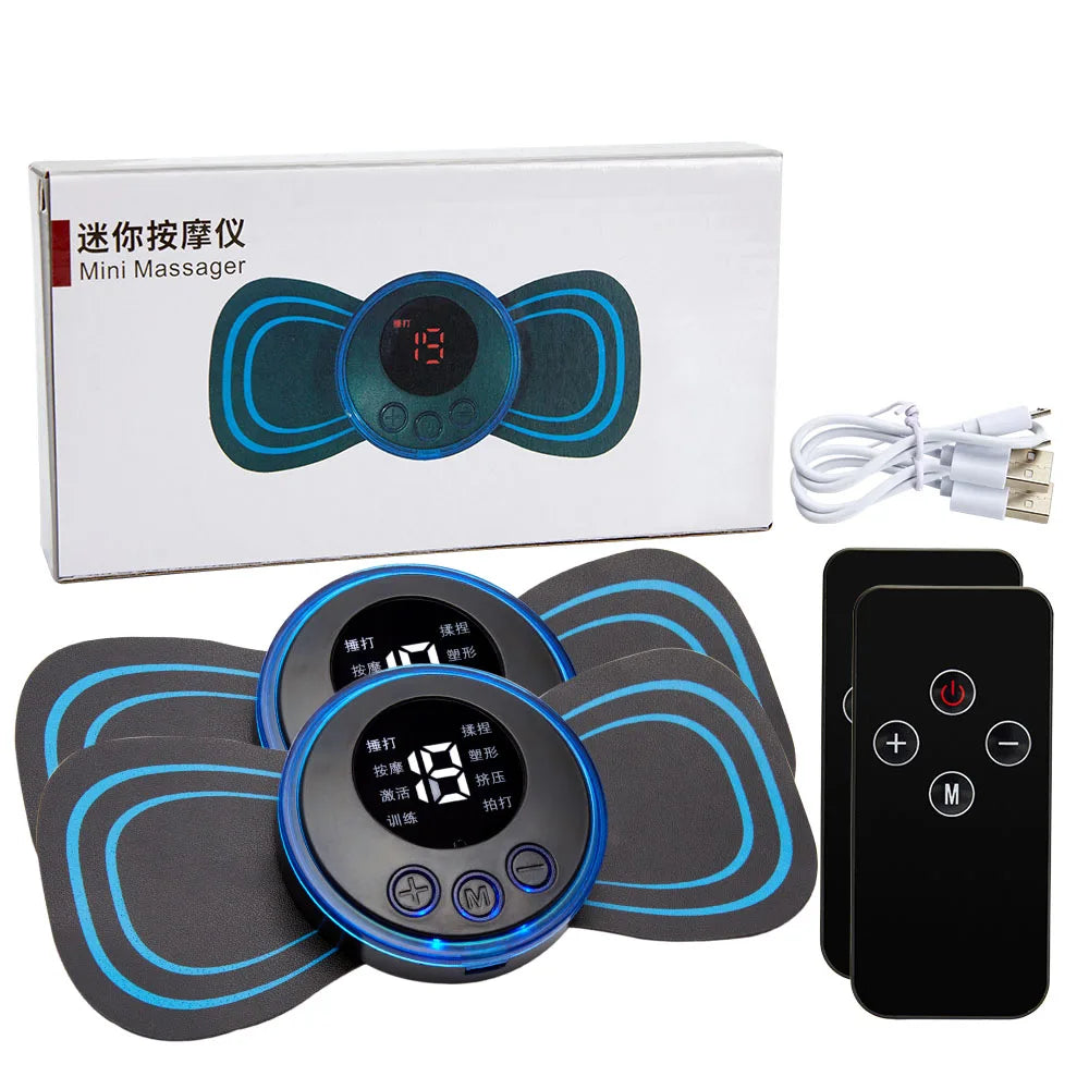 EMS Neck & Shoulder Massager – 8 Modes, Rechargeable Patch Electric Neck Massager Qst 2 Remote control