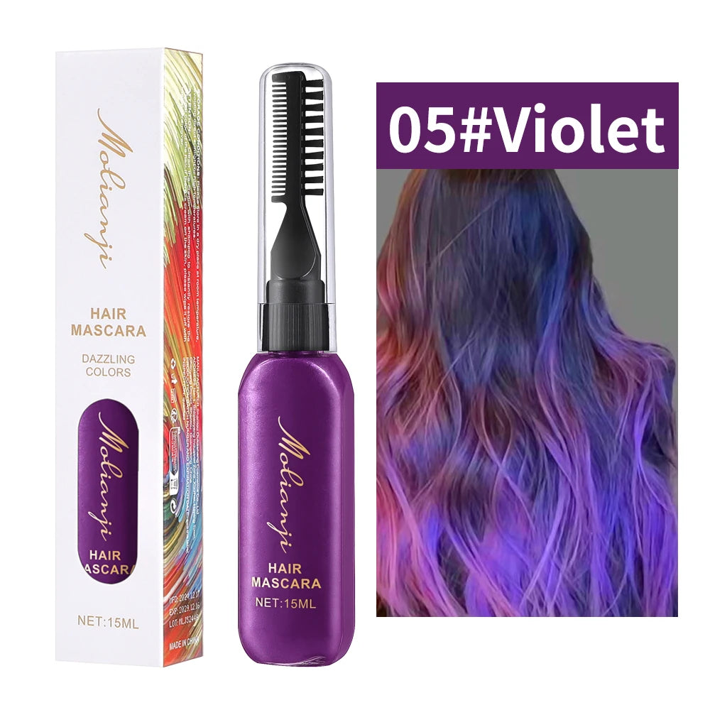 Temporary Hair Color Mascara Wand – Disposable Hair Dye Cream Temporary Hair Color Qst 5 Violet