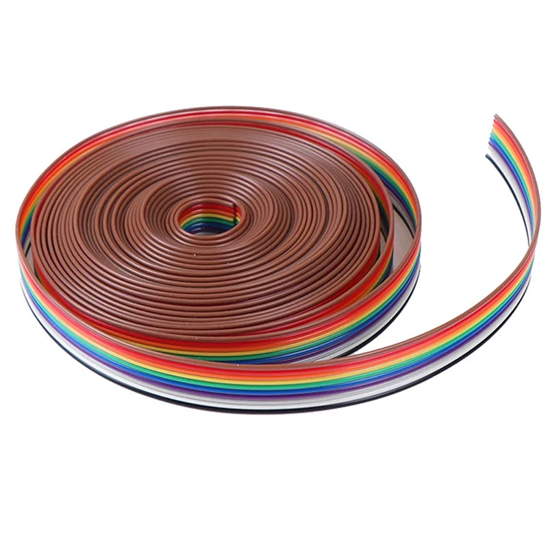 5 Meter 10-Way Flat Rainbow Ribbon Cable Wire Flat Ribbon Cable Qme 5pcs