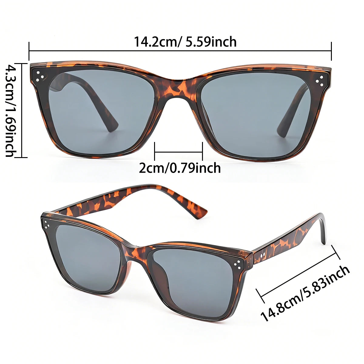 VOPHA S10 Vintage Polygon UV400 Sunglasses – Unisex Big Frame Fashion Sunglasses Qst