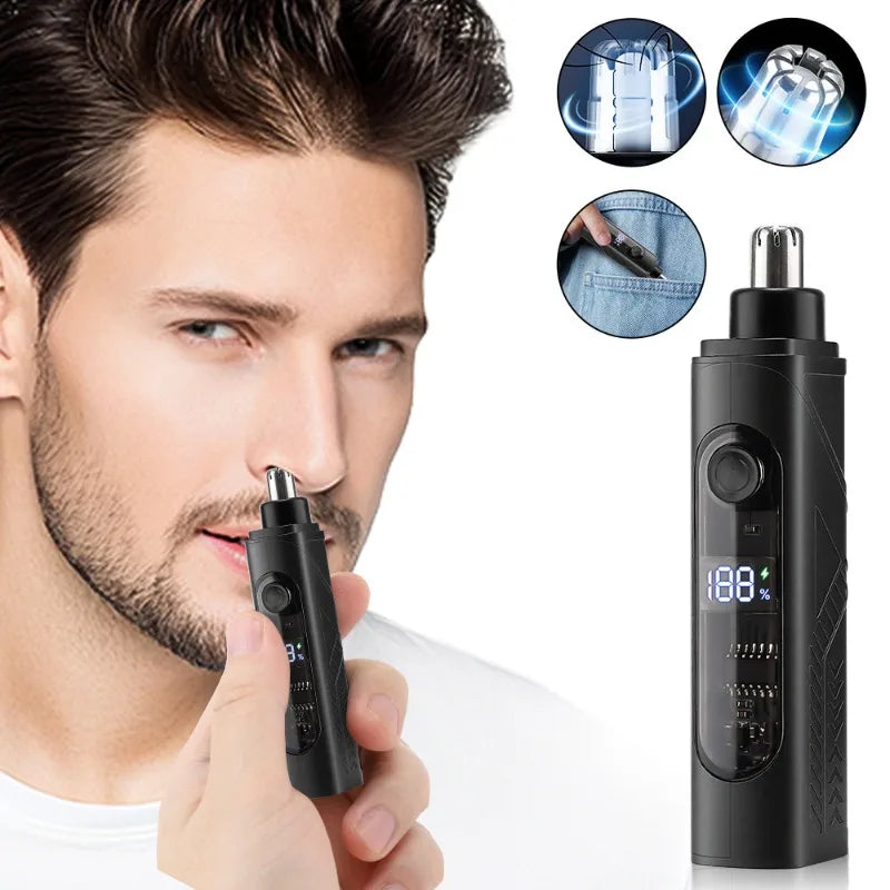 Rechargeable Nose Hair Trimmer with Digital Display Nose Hair Trimmer Qme