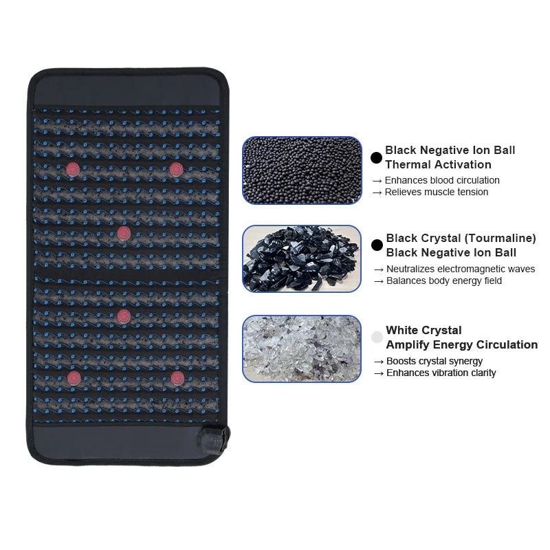 PEMF Magnetic Therapy Mat – Far Infrared Tourmaline Heating Pad Therapy Heating Mat Qst