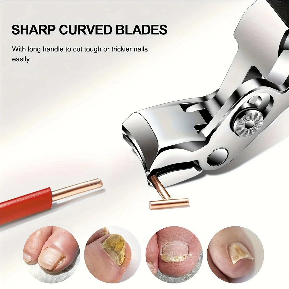 Ergonomic Angled Toenail Clipper for Thick Nails | Seniors Ergonomic Nail Clipper Qme