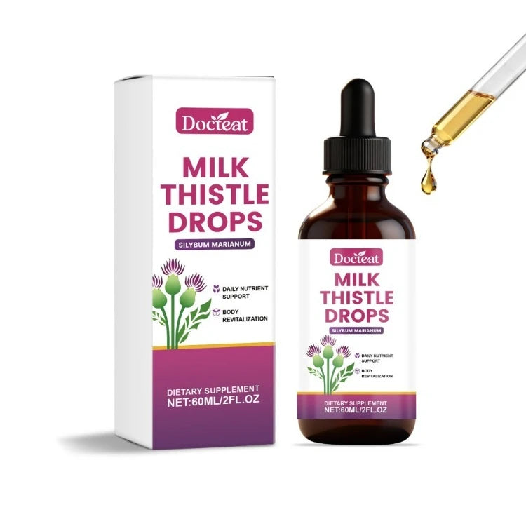 Docteat Milk Thistle Drops 60ml – Vitamin D3, Zinc & Elderberry Liquid Herbal Supplement Qst 60 ml(Pack of 1)