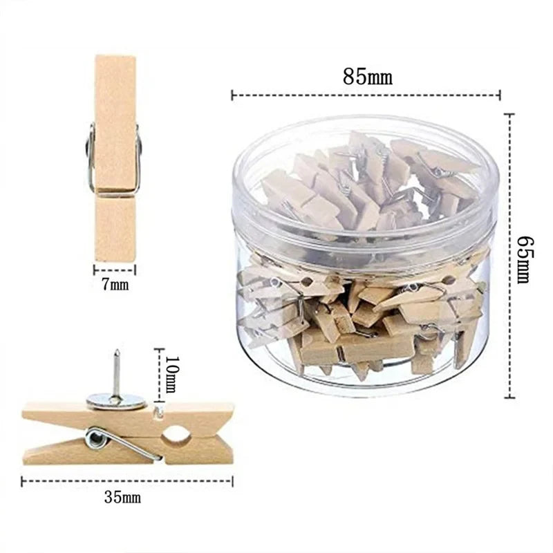 Decorative Wooden Push Pin Clips for Cork & Bulletin Boards Decorative Push Pins Qme