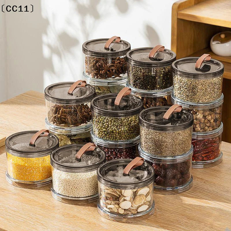 Airtight Stackable Seasoning Jars Kitchen Spice Organizer Spice Organizer Jars Qme