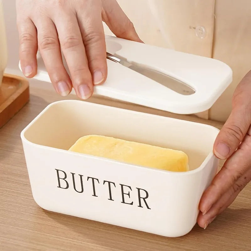 Plastic Butter Container Box with Knife & Cheese Slicer Butter Storage Container Qme