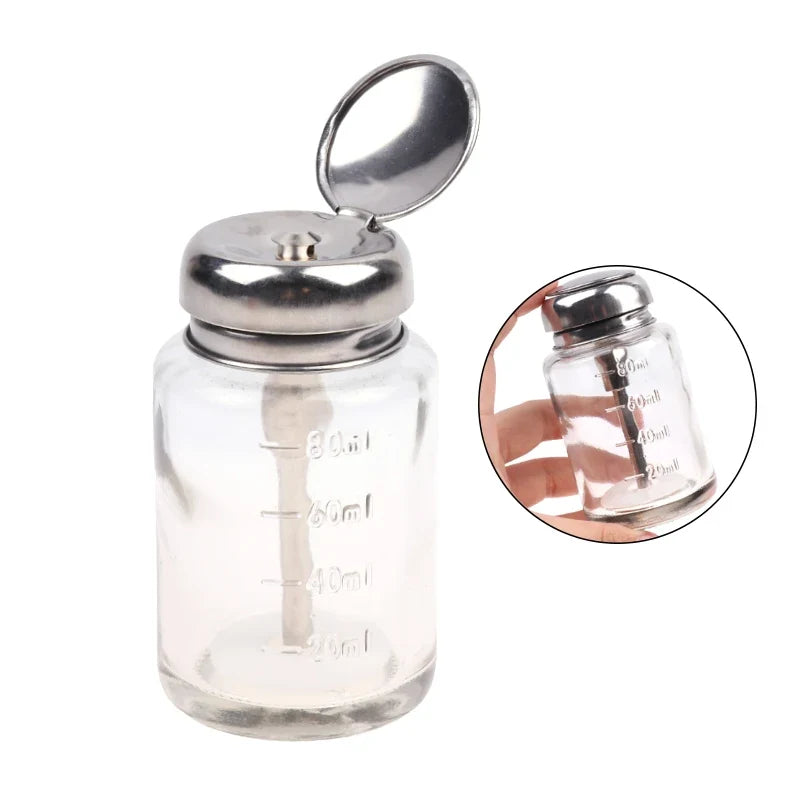 100ml Glass Airless Pump Bottle – Refillable Nail Polish Remover Refillable Pump Bottle Qme