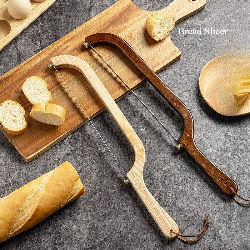 Wooden Bow Bread Knife – Sushi & Baguette Saw Cutter Bread Saw Knife Qme