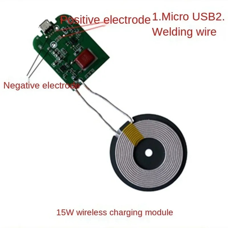 15W Qi Wireless Charger Module Transmitter Board Type-C 5V 12V Wireless Charger Module Qme