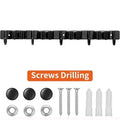 Heavy-Duty Metal Wall-Mounted Tool Rack – 4 Slots & 5 Hooks Wall Tool Rack Qme black