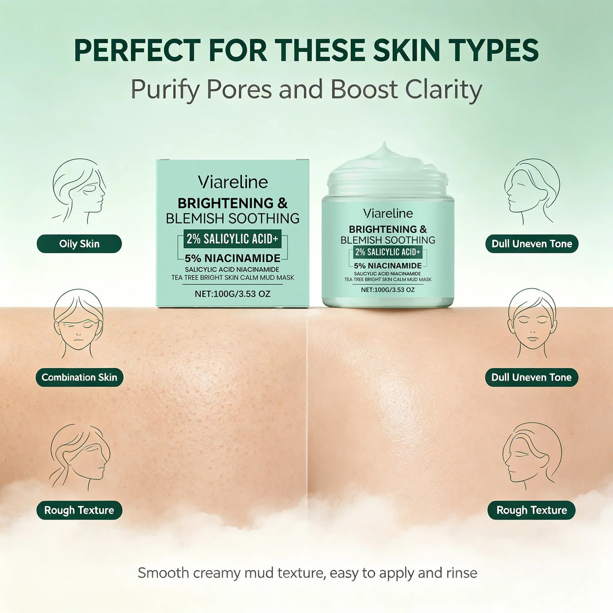 Tea Tree Clay Mask – Pore Purifying & Oil Control | Qme Clay Face Mask Qme