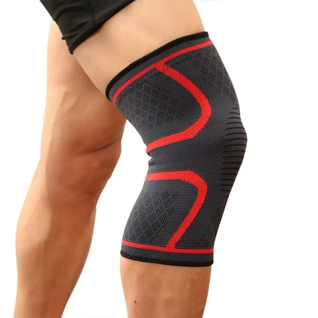 Nylon Elastic Sports Knee Brace Breathable Support – 1 Pair Knee Support Brace Qme red