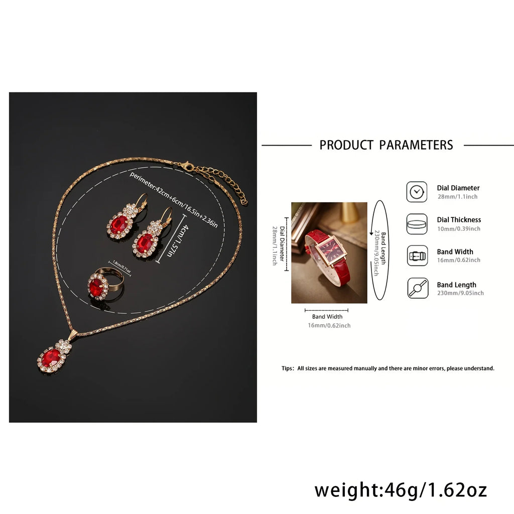 Elegant Women's Watch & Jewelry Set – Stylish Gift Set Watch & Jewelry Set Qme