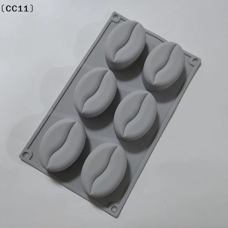 28-Cavity Coffee Bean Silicone Mold for Mousse & Pastry Silicone Baking Mold Qme