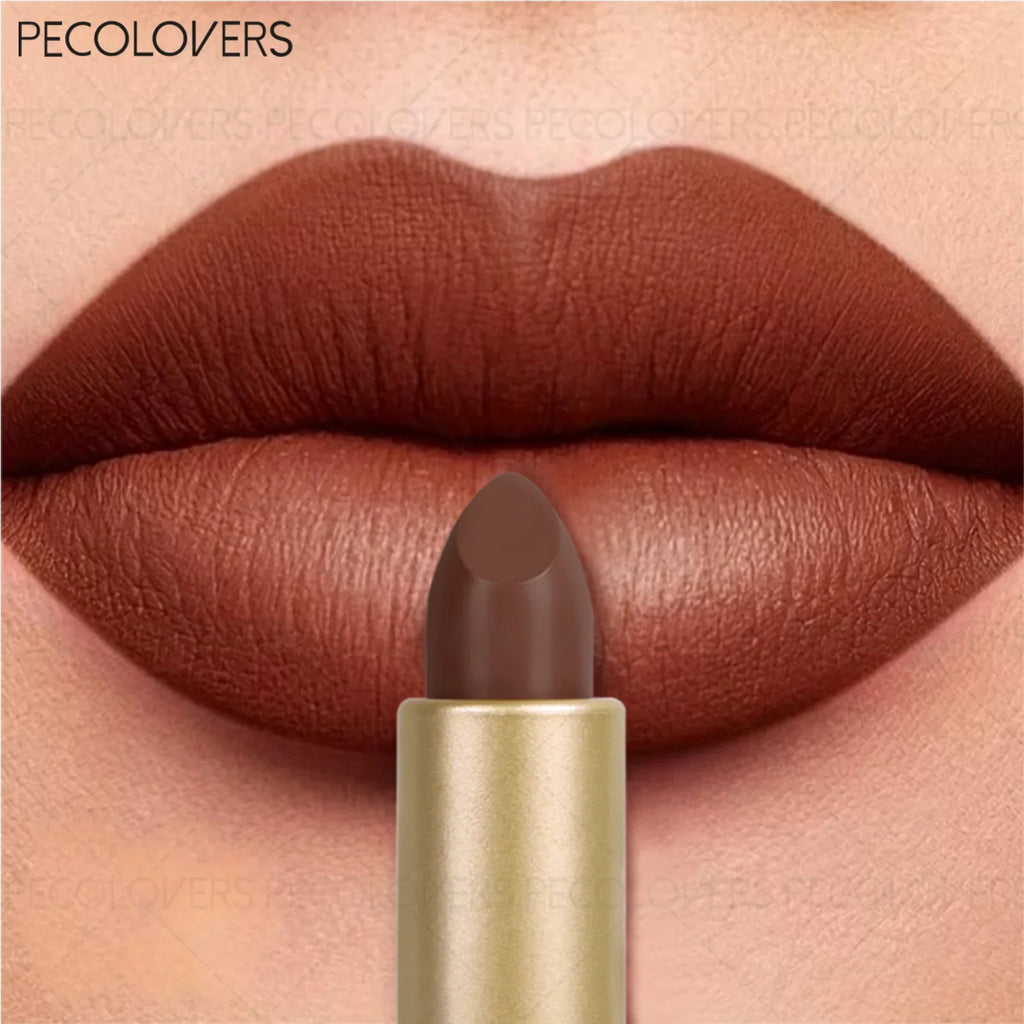 Velvet Matte Lipstick Reddish Brown – High-Pigment Lip Color Matte Lipstick Qme