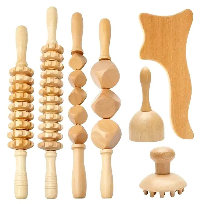 Wooden Therapy Massage Set – Gua Sha & Maderoterapia Tools Wooden Massage Set Qst