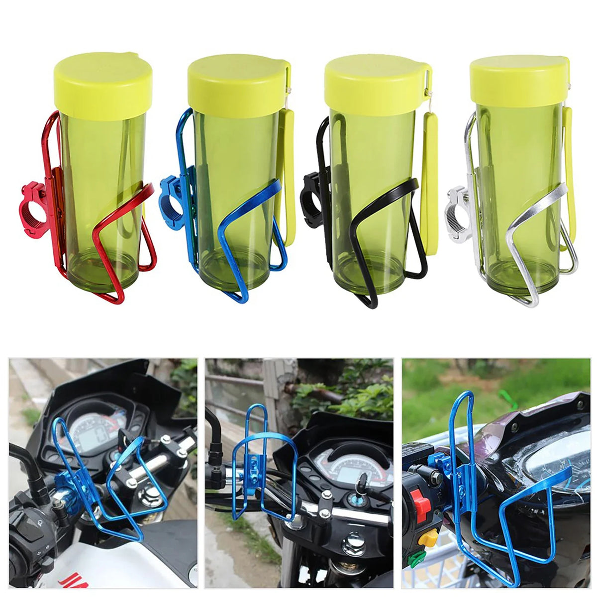 Motorcycle Handlebar Cup Holder | Aluminum Drink Bottle Mount Motorcycle Cup Holder Qme