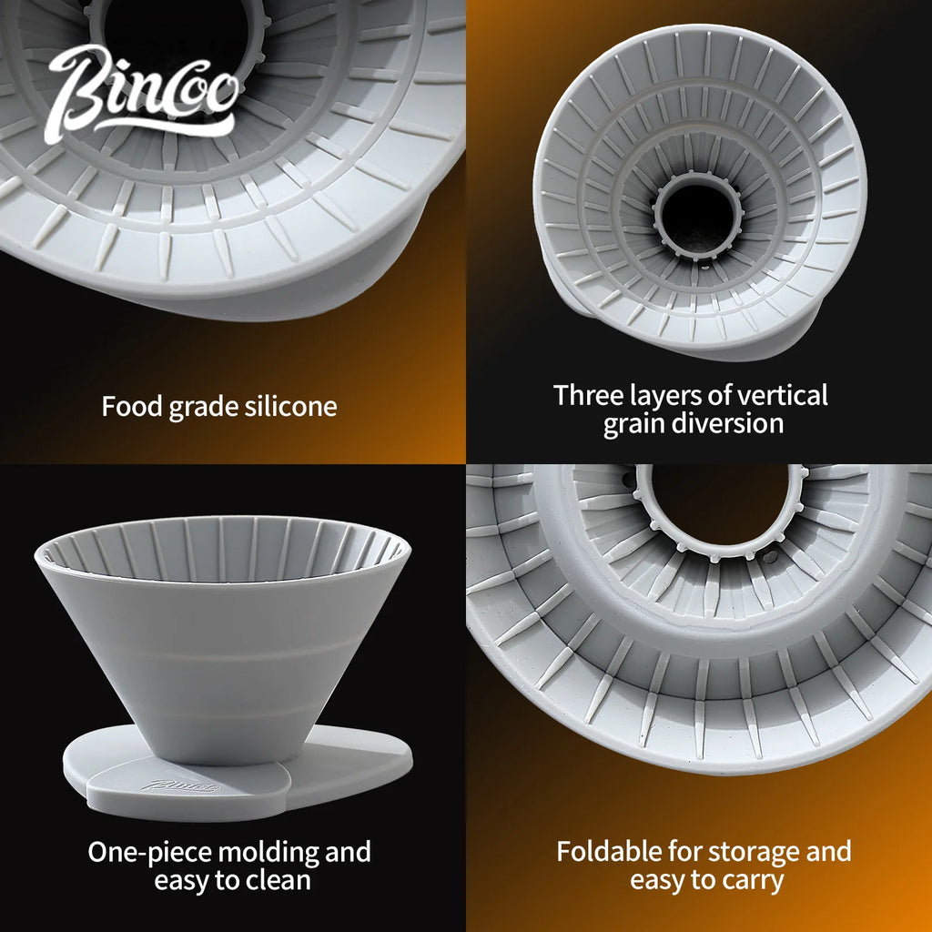 Bincoo Foldable Silicone Pour Over Coffee Dripper – Collapsible Pour Over Dripper Qst