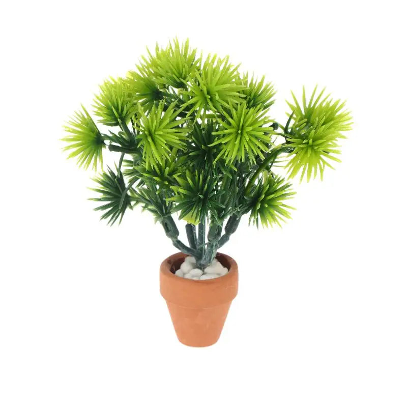 Miniature Pine Needle Potted Plant – 1:12 Dollhouse Greenery Dollhouse Miniature Plant Qme