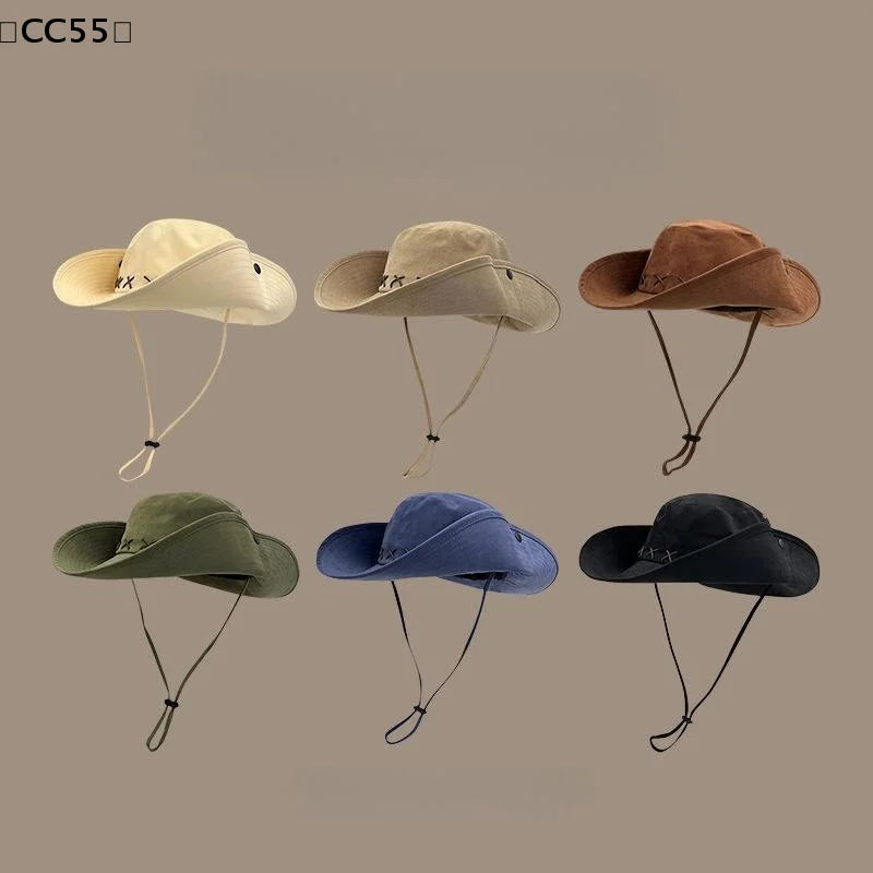 Wide Brim Western Cowboy Hat – Outdoor Sun Hat Women Men Wide Brim Hat Qst