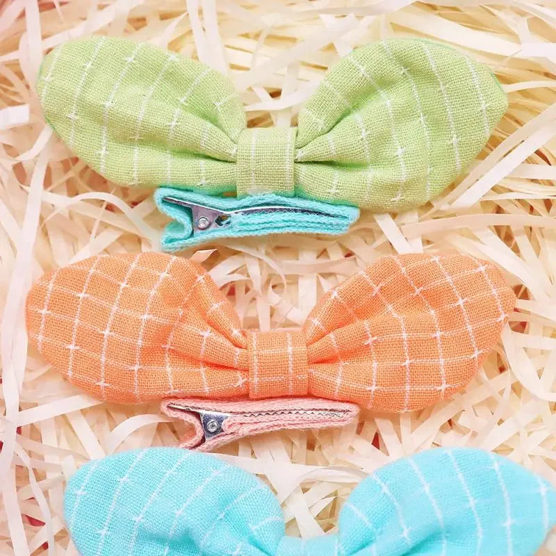 Rabbit Ear Bow Dog Hair Clips – 10 Pcs Puppy Bowknots Pet Hair Clips Qme