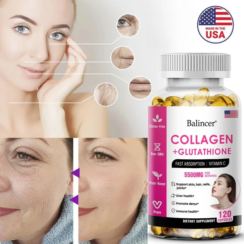 Glutathione Collagen Capsules – Antioxidant Skin Supplement Collagen Supplement Qst