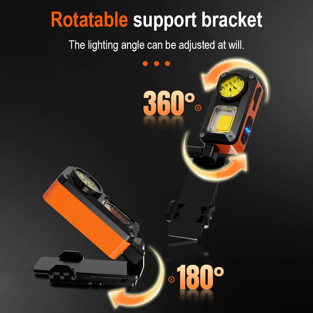 BORUiT Motion Sensor Headlamp – 500LM USB-C Cap Clip Light LED Headlamp Qst