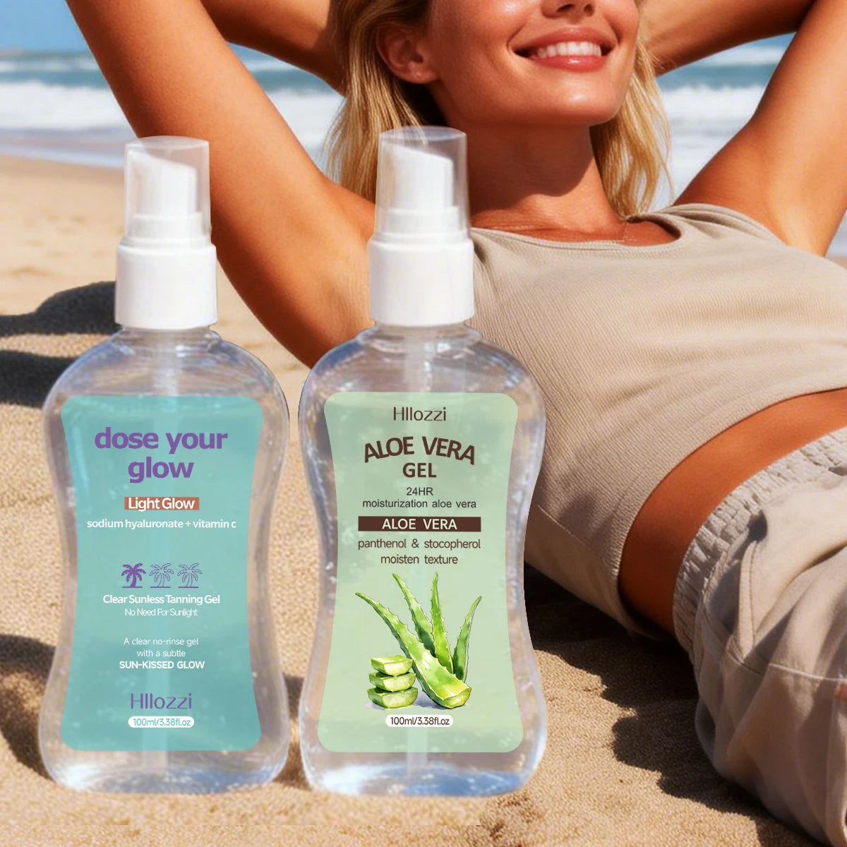 Clear Sunless Tanning Gel with Aloe Vera – Light Glow 100ml Sunless Tanning Gel Qst