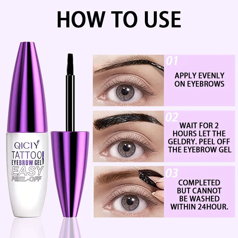 Tear-Off Eyebrow Gel | Waterproof, Sweat-Proof, 4 Shades Eyebrow Gel Qme