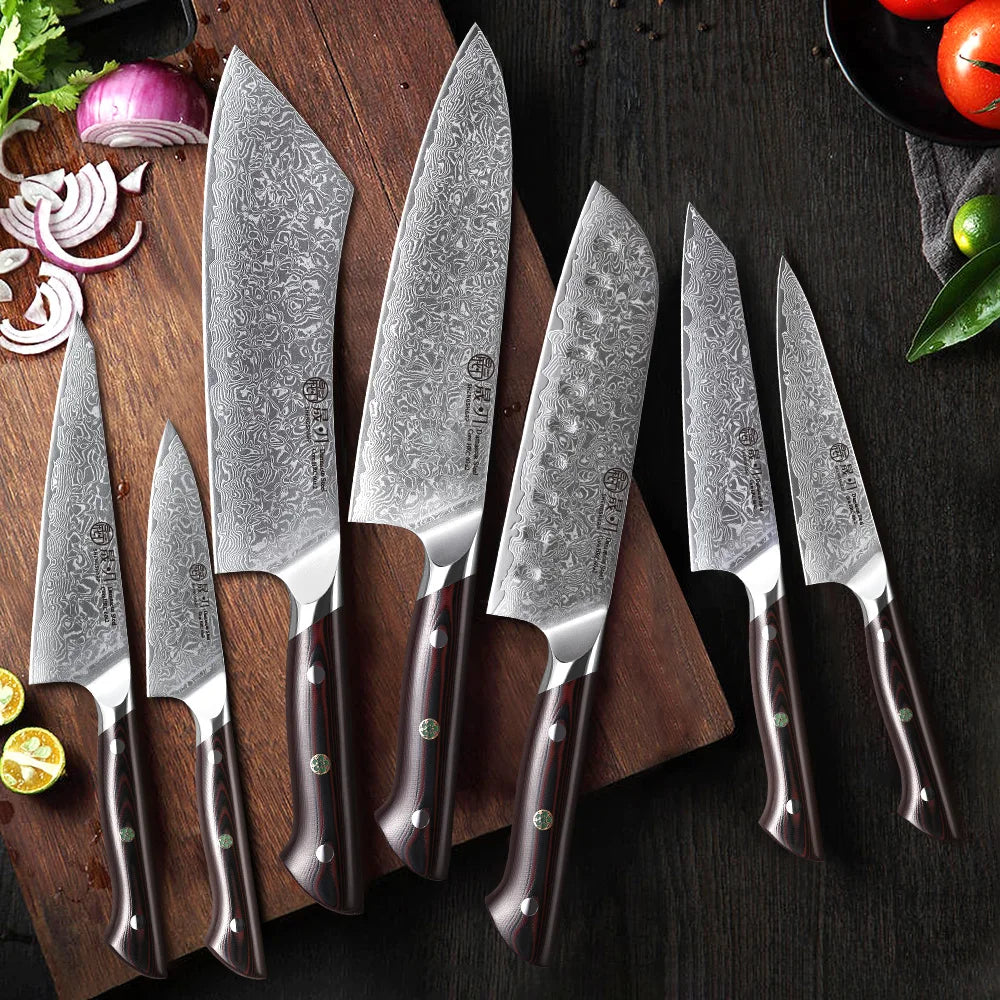 SHENGSHARP 67-Layer Damascus Chef Knife – G10 Handle Gift Box Damascus Kitchen Knife Qst