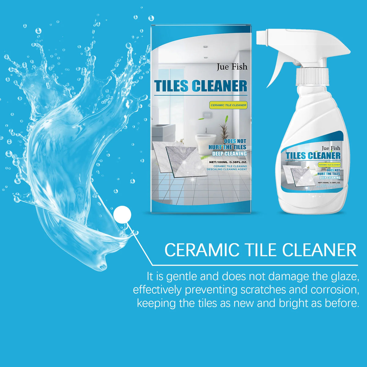 100ml Marble & Tile Cleaner Spray – Streak-Free, No Residue Tile Cleaner Spray Qst