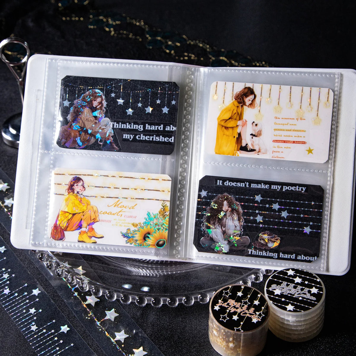 Glitter Star Fringe Decorative Tape for DIY & Scrapbooking Decorative Craft Tape Qme