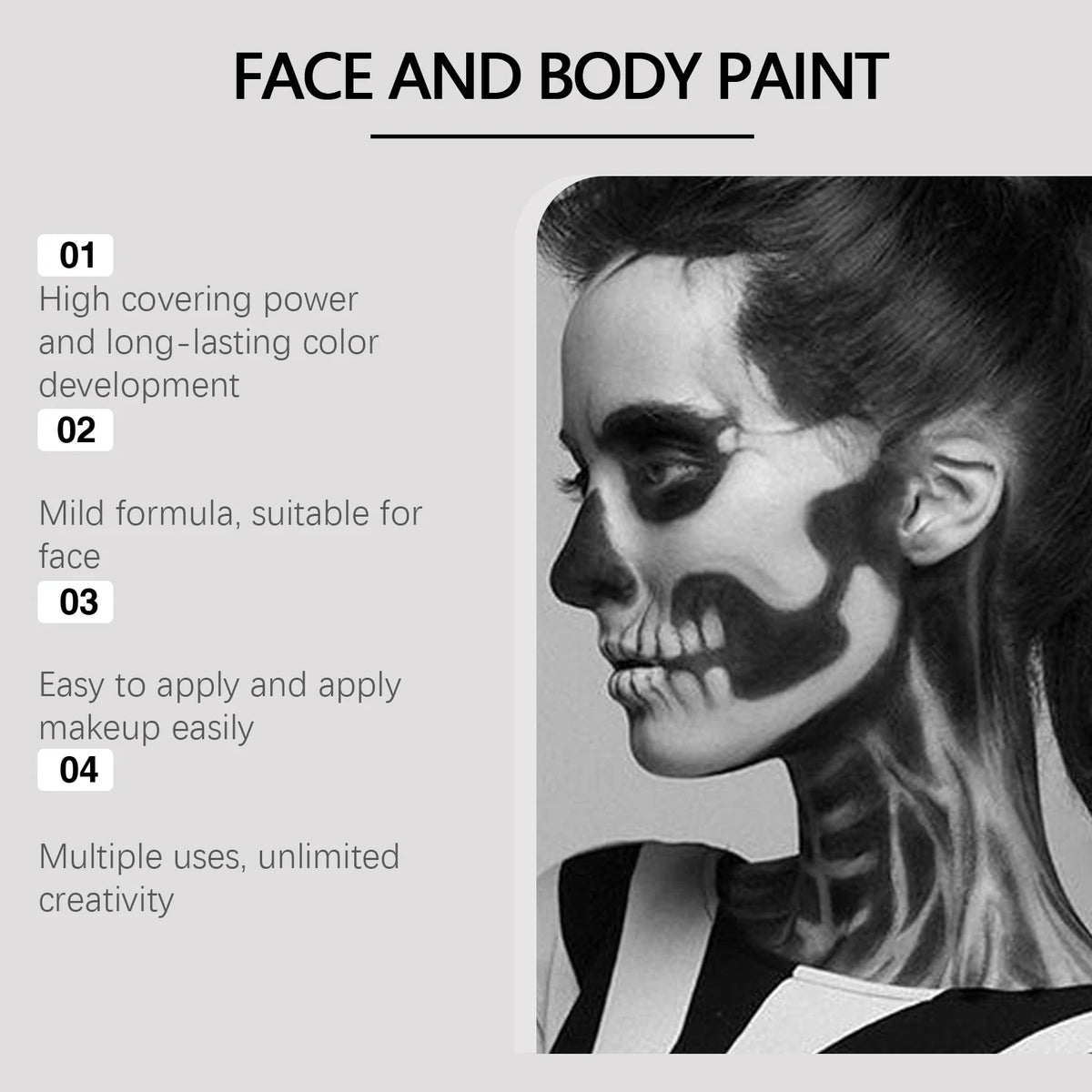 Face & Body Paint Kit – Waterproof Halloween Cosplay Makeup Body Paint Kit Qst