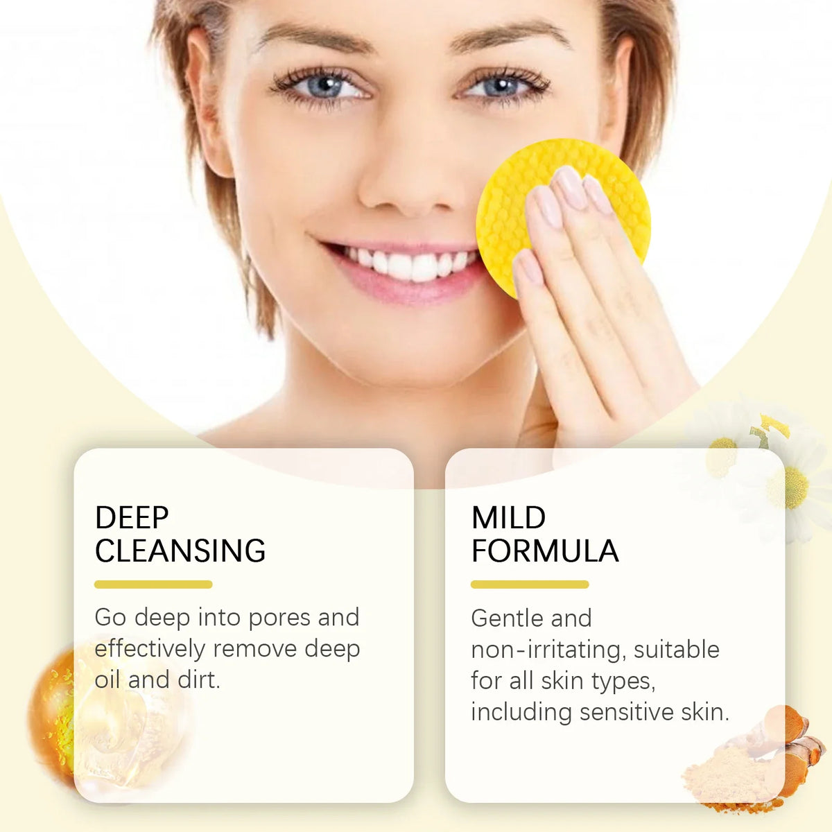 Turmeric & Kojic Acid Cleansing Pads – Pore Cleanser & Makeup Remover Facial Cleansing Pads Qme