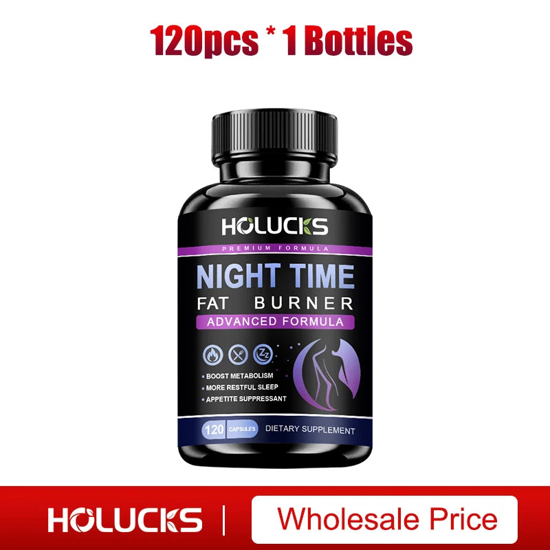 HOLUCKS Night Time Metabolism Support Supplement – 120ct Wellness Supplement Qst 1 Bottles 120pcs