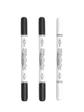 Dual Tip Acrylic Paint Markers for Canvas, Stone & Glass Acrylic Paint Markers Qme 2black-1white