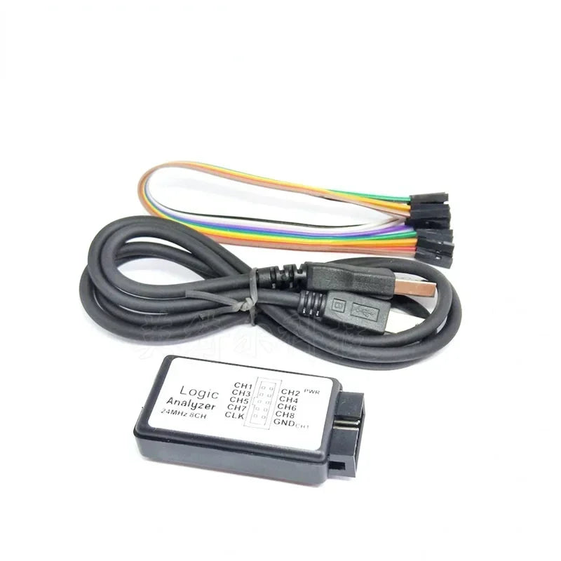 USB Logic Analyzer 8-Channel 24MHz – Signal Debug Tool Logic Analyzer Qme black