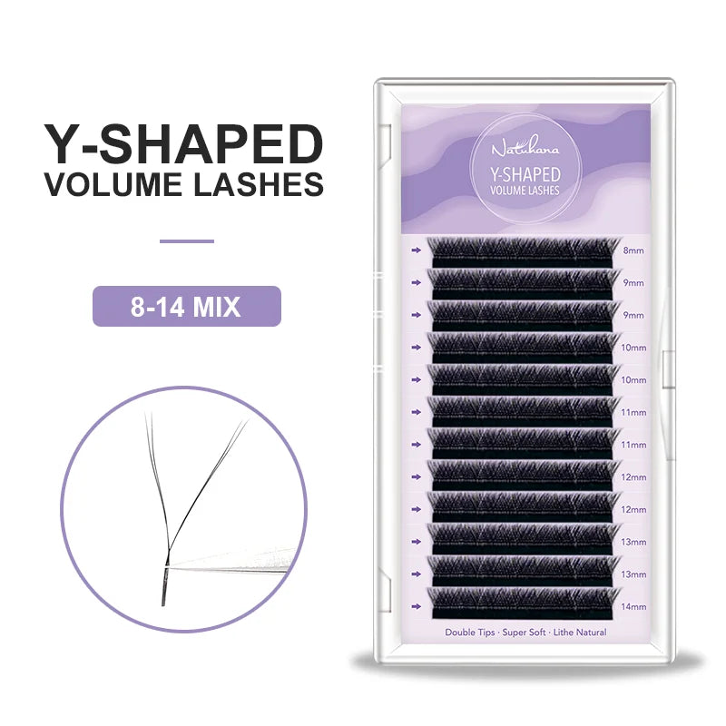 NATUHANA YY Shape Faux Mink Lash Extensions C-D Curl Eyelash Extensions Qme