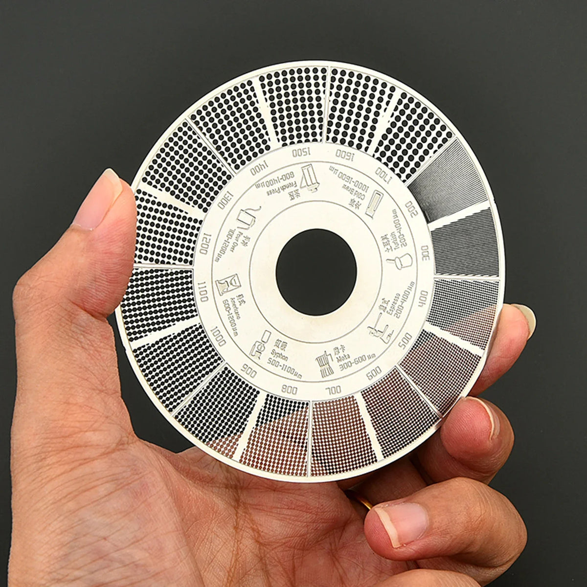 Coffee Grind Size Reference Card | Stainless Steel Comparison Tool Coffee Grind Reference Card Qme