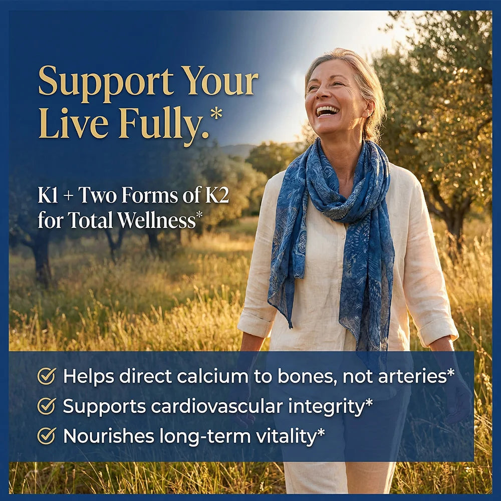 Vitamin K2 1000mcg 120 Veg Capsules – Non-GMO, Gluten Free Vitamin Supplement Qst