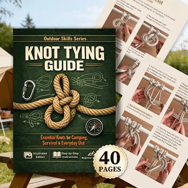 Essential Knot Tying Book – 50 Illustrated Knots for Camping Outdoor Skills Book Qme