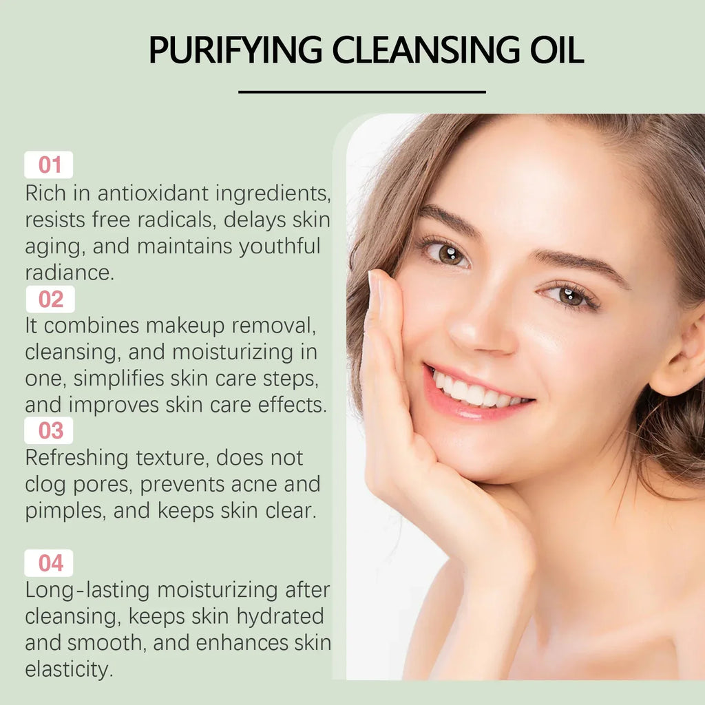 Non-Greasy Cleansing Oil – Makeup Remover & Pore Purifier Facial Cleansing Oil Qme