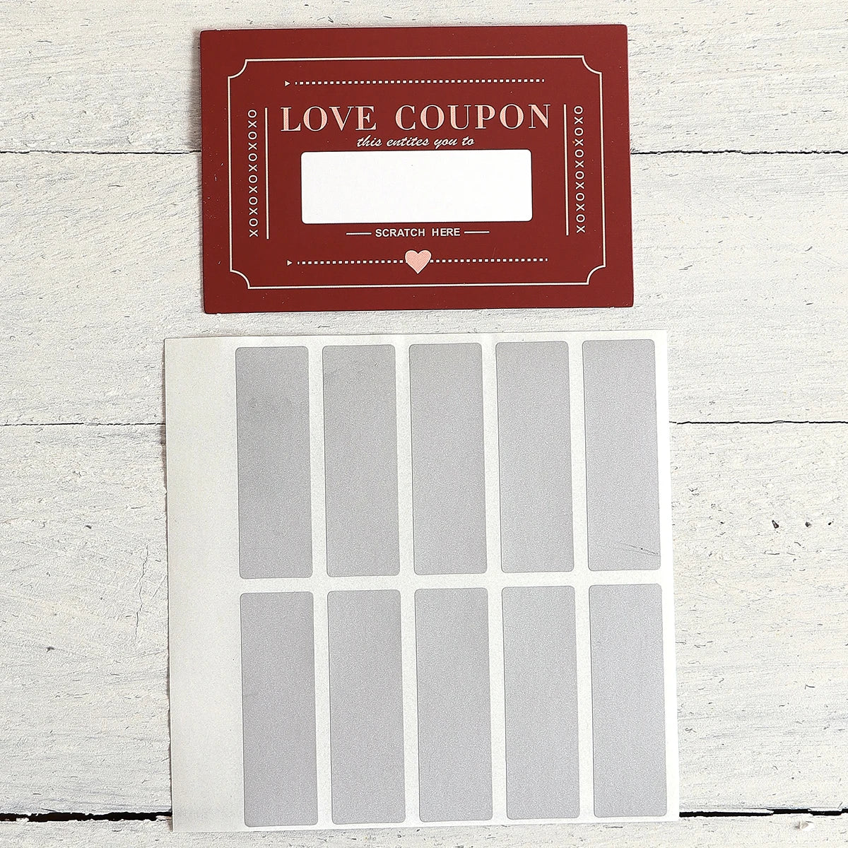 Scratch-Off Love Coupons – 10 DIY Valentine's & Birthday Gift Scratch-Off Gift Coupons Qme 10pcs-red