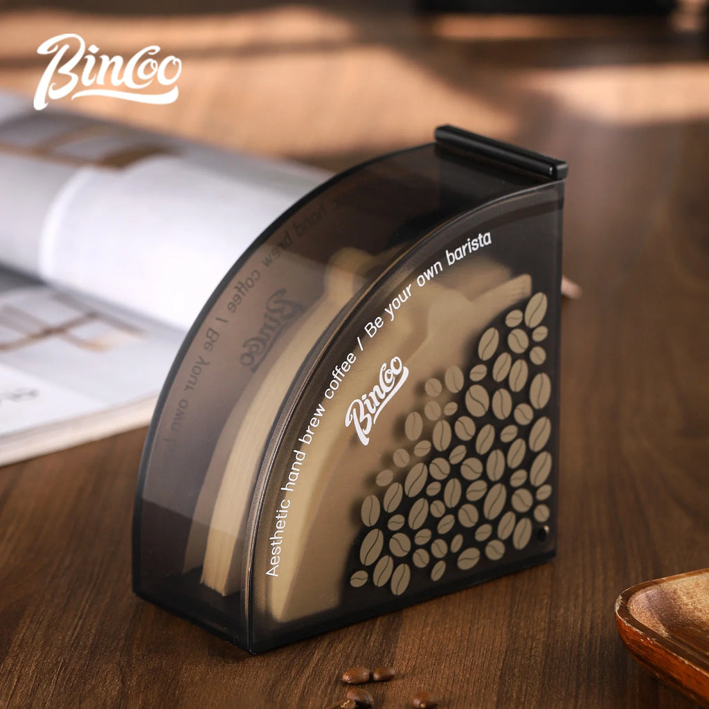 Bincoo Fan-Shaped Coffee Filter Paper Storage Box – Dustproof Coffee Filter Storage Box Qst