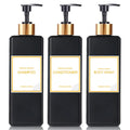 Refillable Pump Bottles – Shampoo, Conditioner & Body Wash Refillable Pump Dispenser Qme 3pcs black 500 ml