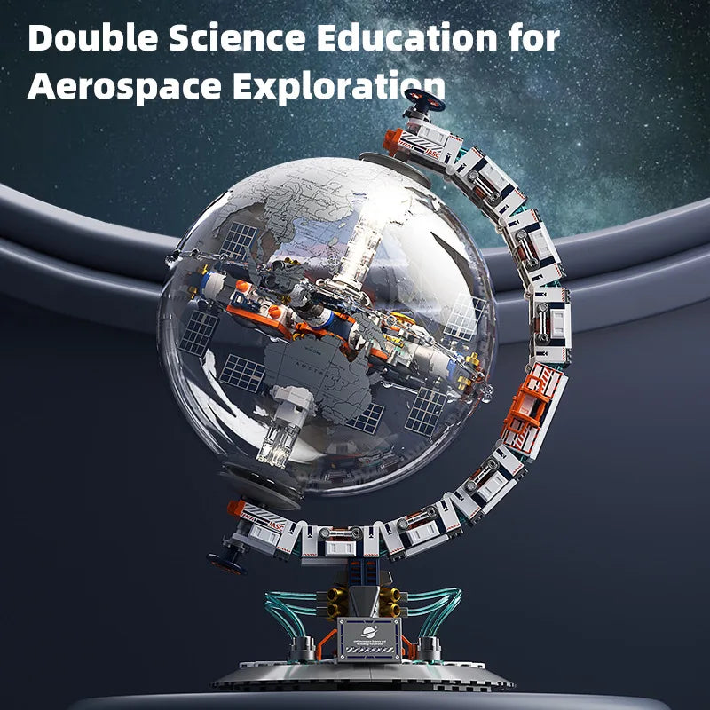Tellurion Globe Building Blocks STEM Puzzle – LEGO Compatible STEM Building Set Qme