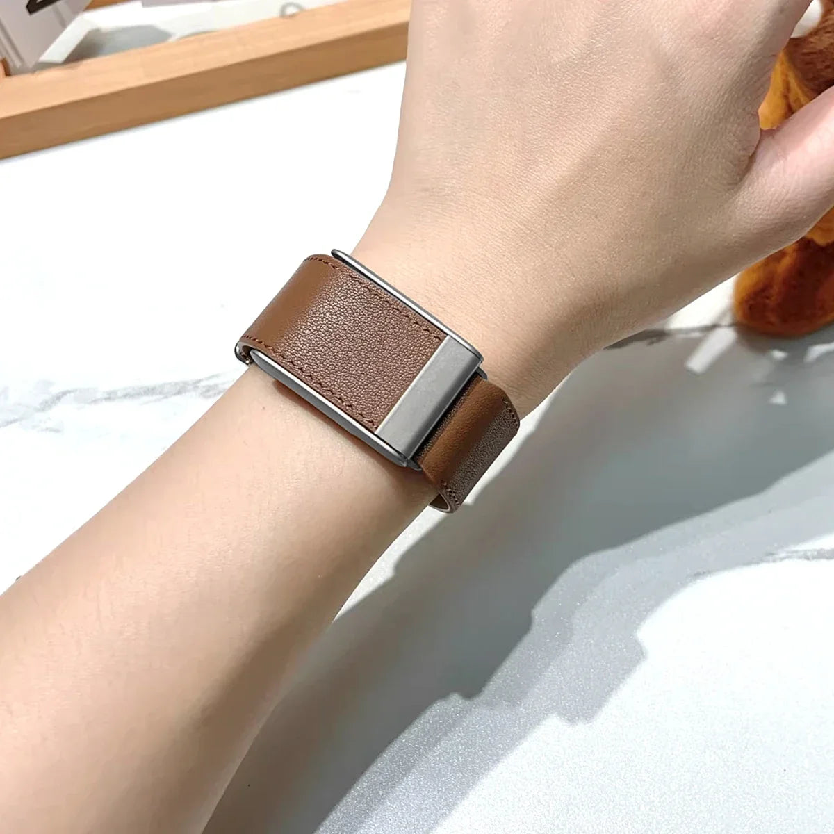 Leather Replacement Strap for WHOOP 5.0 – Soft & Breathable Fitness Tracker Band Qme